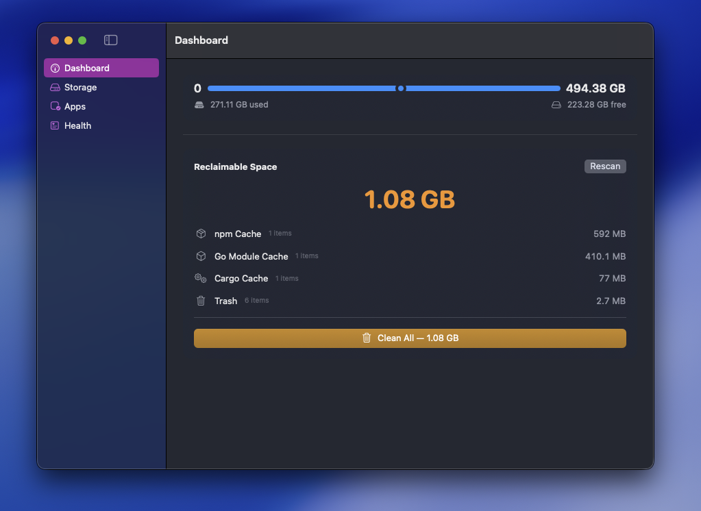 GUI Dashboard screenshot