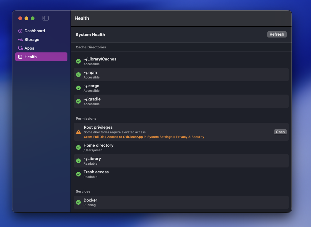 GUI Health screenshot